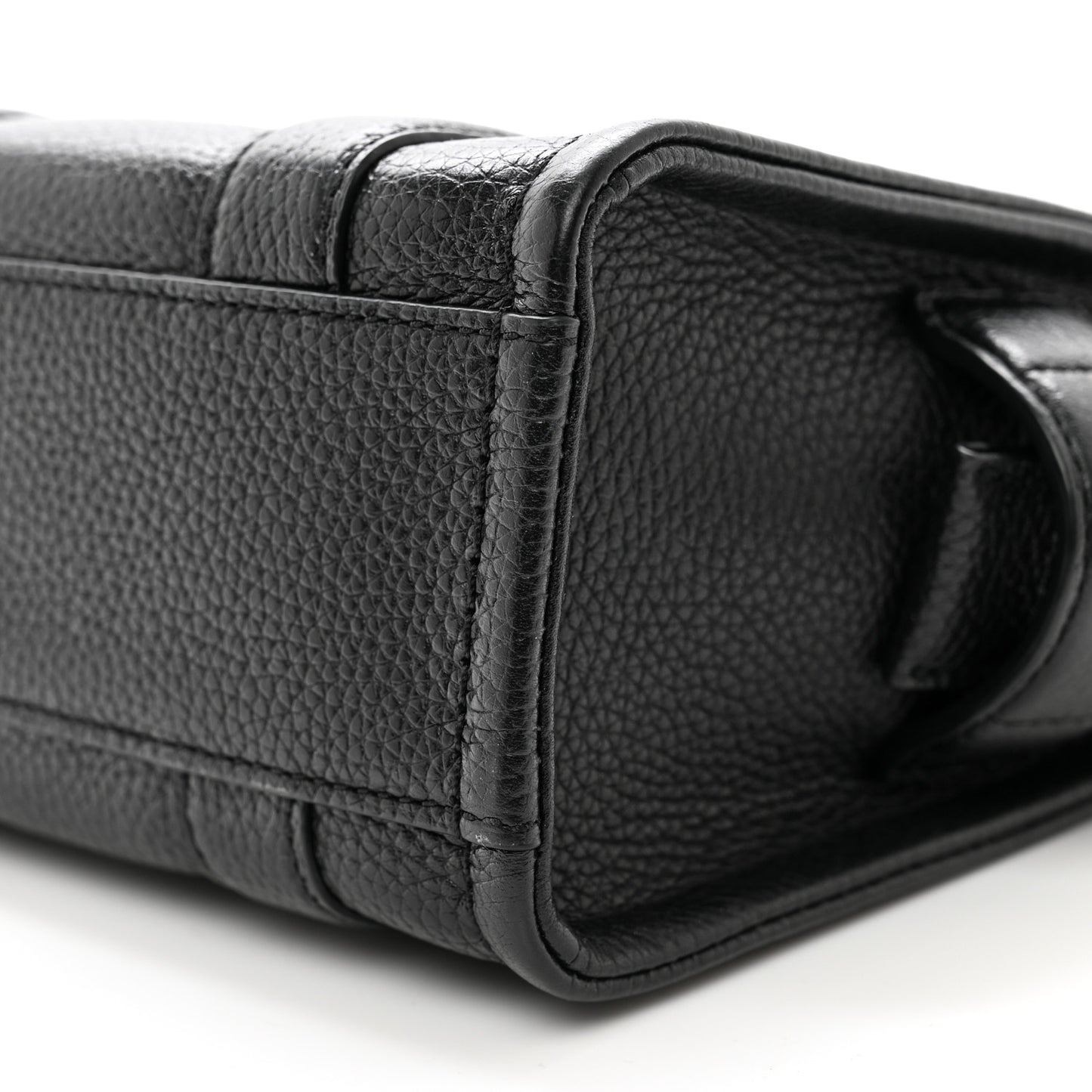 Grained Calfskin Micro The Tote Bag Black