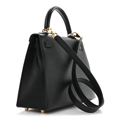 Hermes Epsom Kelly Sellier 25 Black 3 of 11