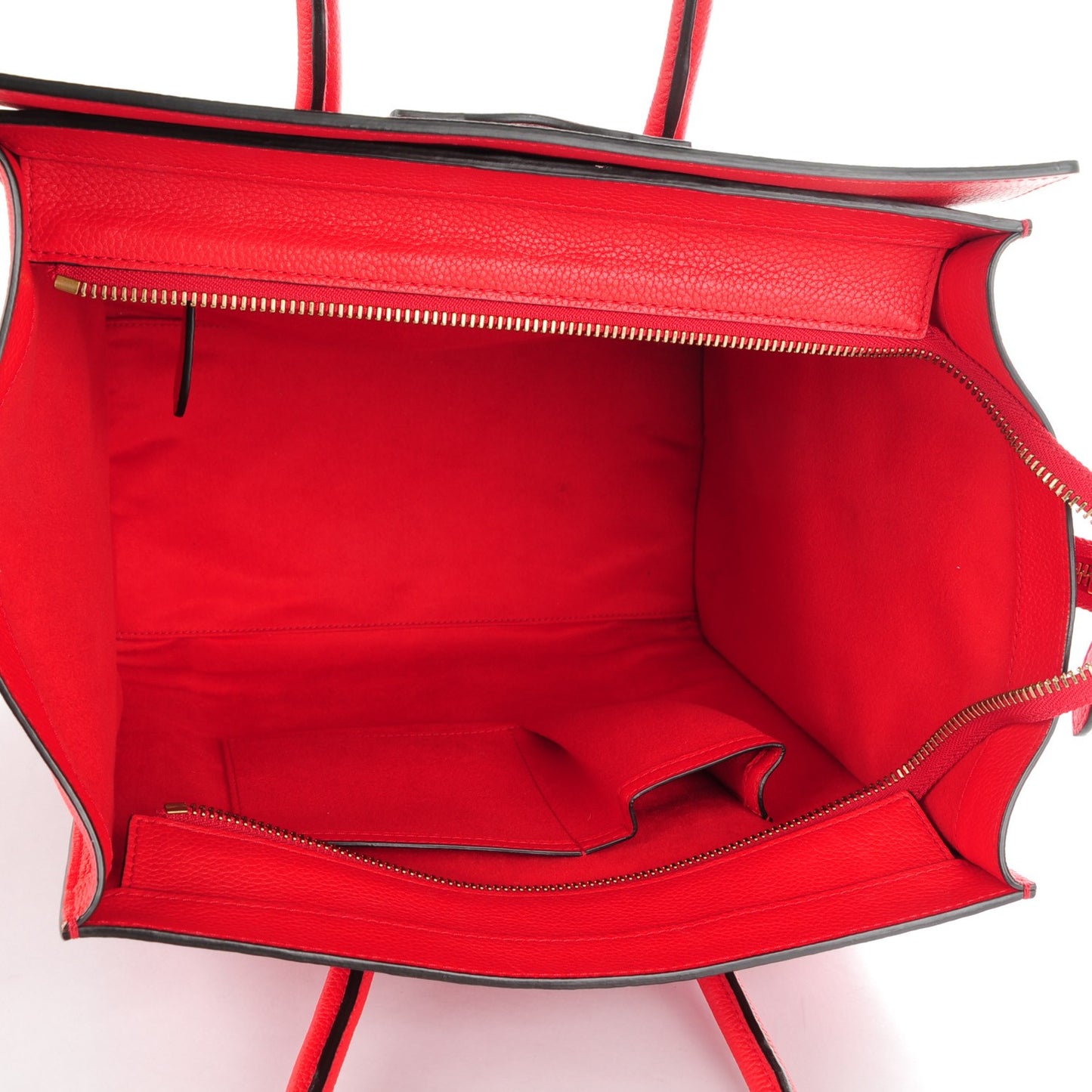 Drummed Calfskin Mini Luggage Coquelicot