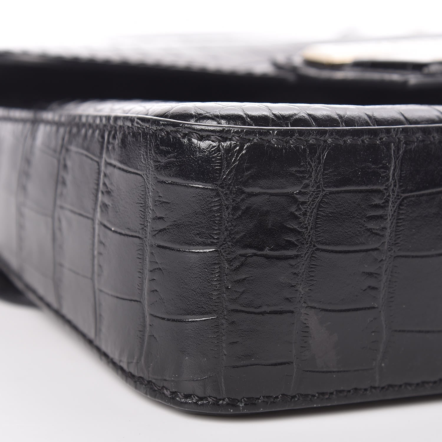 Givenchy Calfskin Crocodile Embossed Mini Nobile Shoulder Bag Black 9 of 11