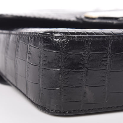 Givenchy Calfskin Crocodile Embossed Mini Nobile Shoulder Bag Black 9 of 11