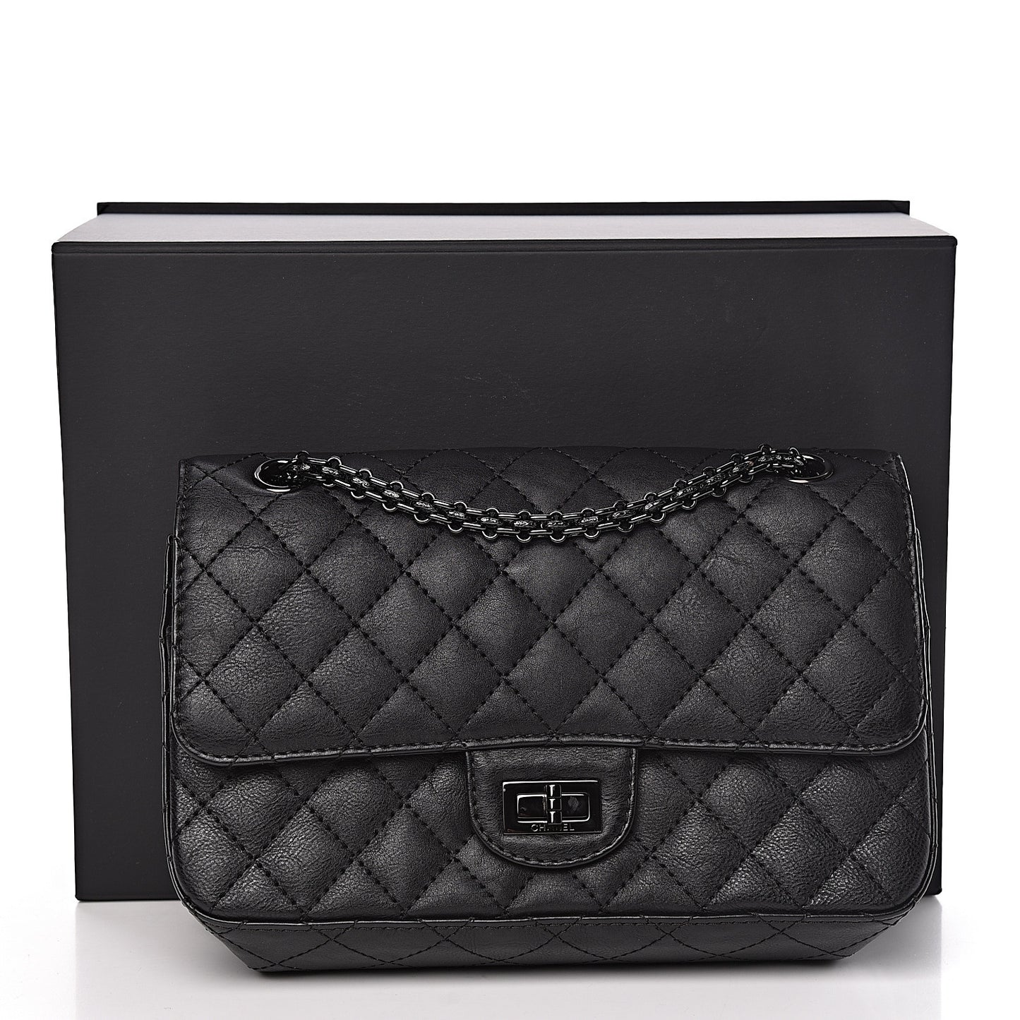 Calfskin Quilted 2.55 Reissue 225 Flap So Black