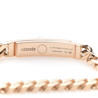 Hermes 18K Rose Gold Diamond PM Kelly Gourmette Bracelet SH 4 of 6