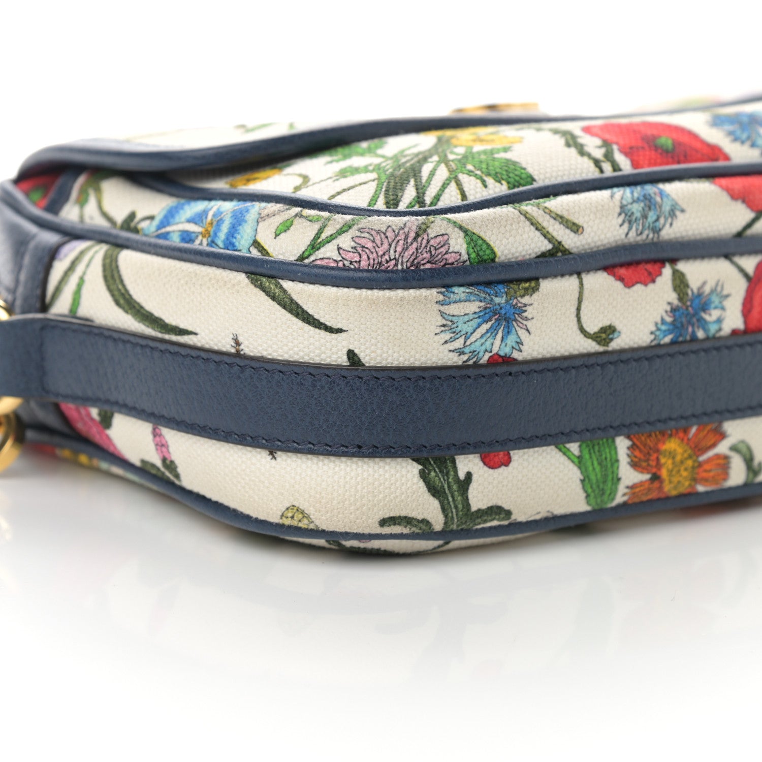 Gucci Canvas Flora Floral Shoulder Bag White Blue Agata Mulitcolor 9 of 13