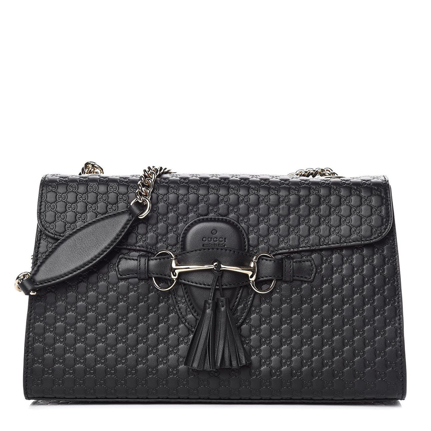 Microguccissima Medium Emily Chain Shoulder Bag Black