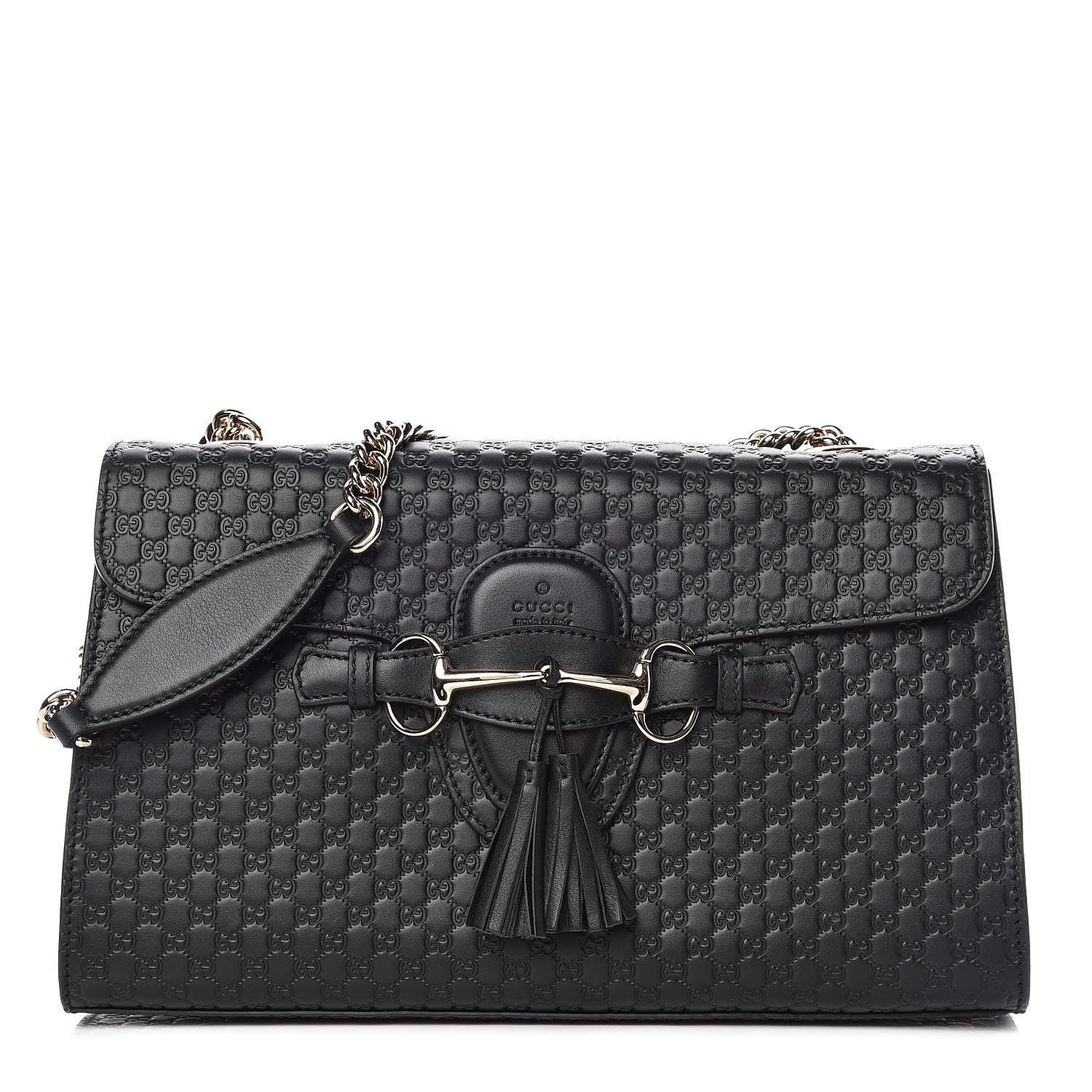 Gucci Microguccissima Medium Emily Chain Shoulder Bag Black 1 of 9