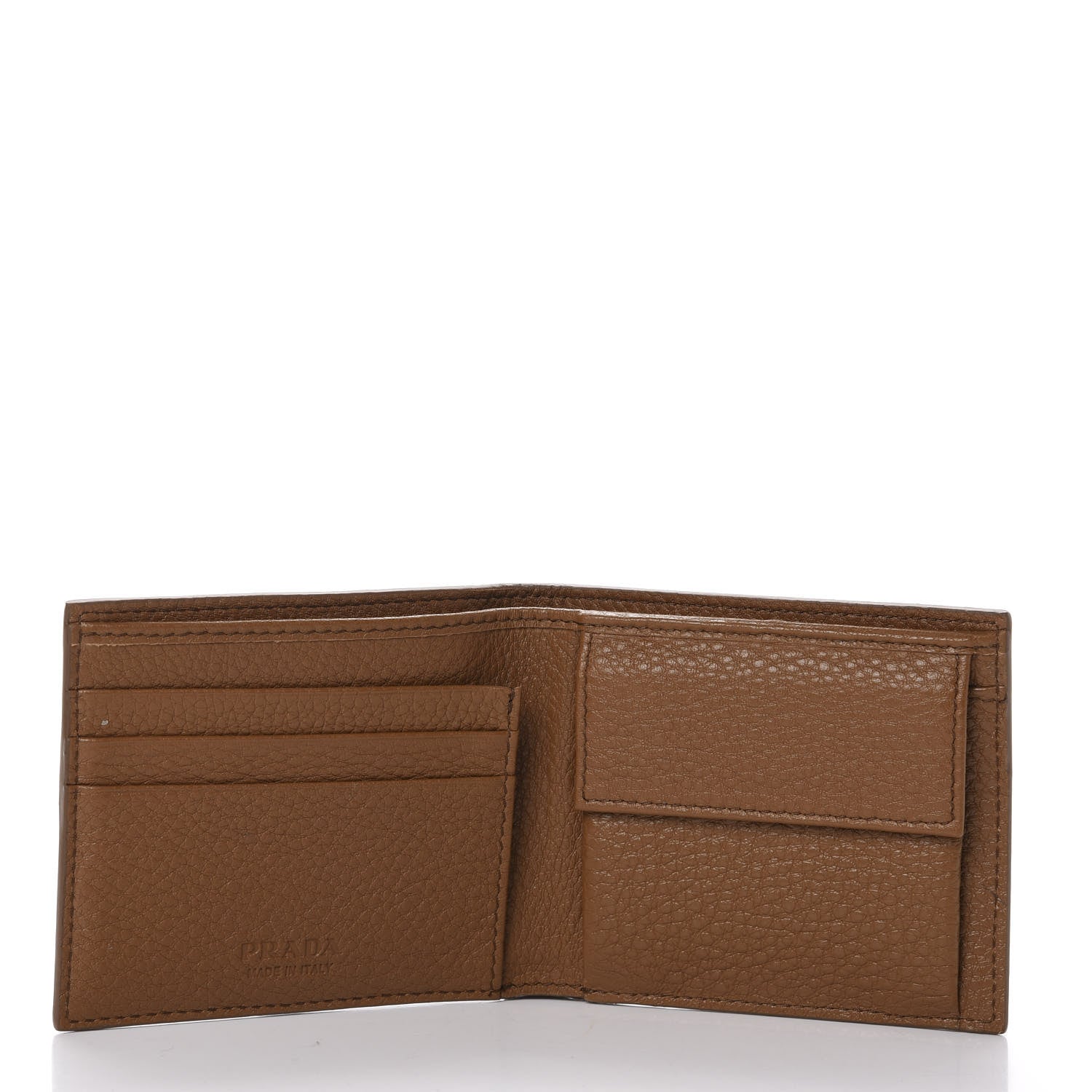 Prada Vitello Grain Bi-Fold Wallet Cannella 5 of 7