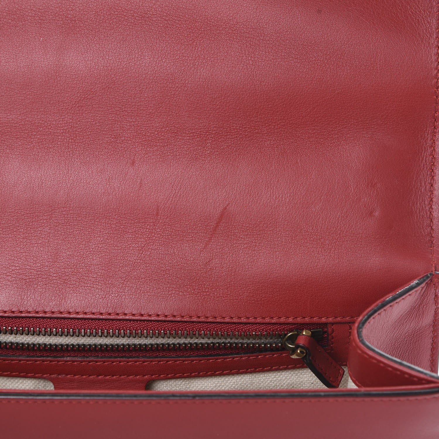 Gucci Calfskin Web Medium Peony Chain Shoulder Bag Red 11 of 16