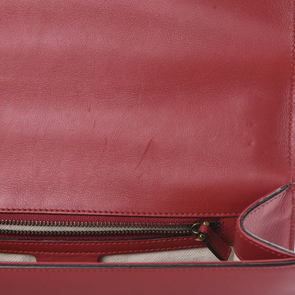 Gucci Calfskin Web Medium Peony Chain Shoulder Bag Red 11 of 16