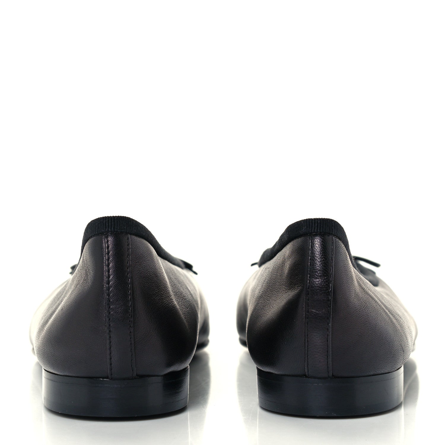 Chanel Lambskin Patent Cap Toe Ballerina Flats 40 Black 6 of 10