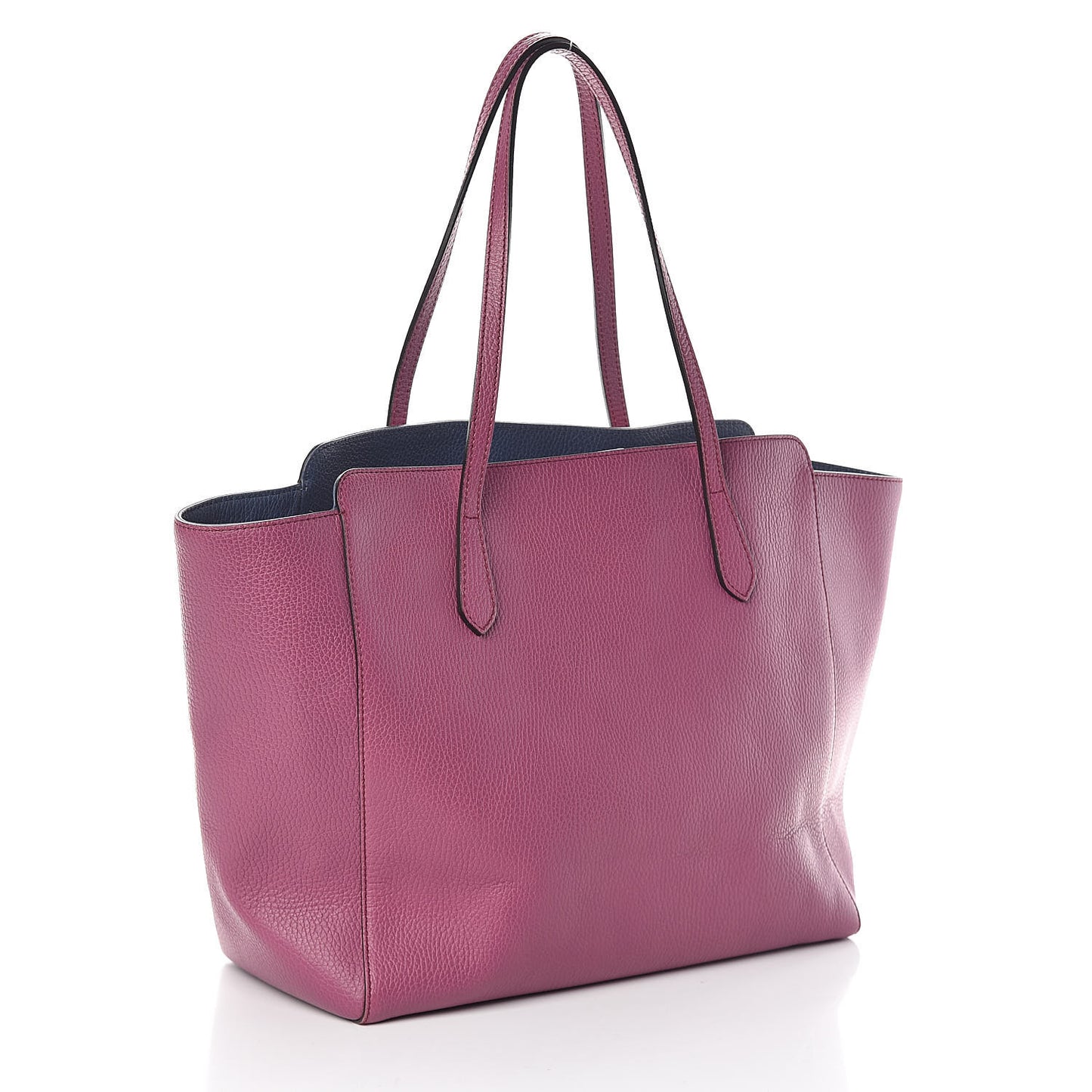Dollar Calfskin Medium Swing Tote Peonia Flower Washed Blue