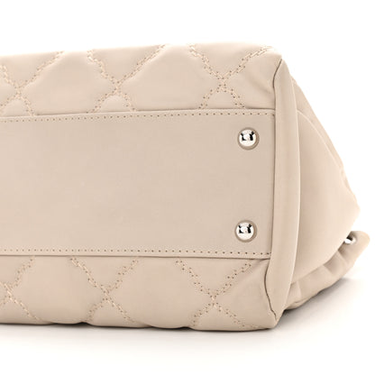 Chanel Calfskin Double Stitch Large Hamptons Flap Bag Beige 10 of 10