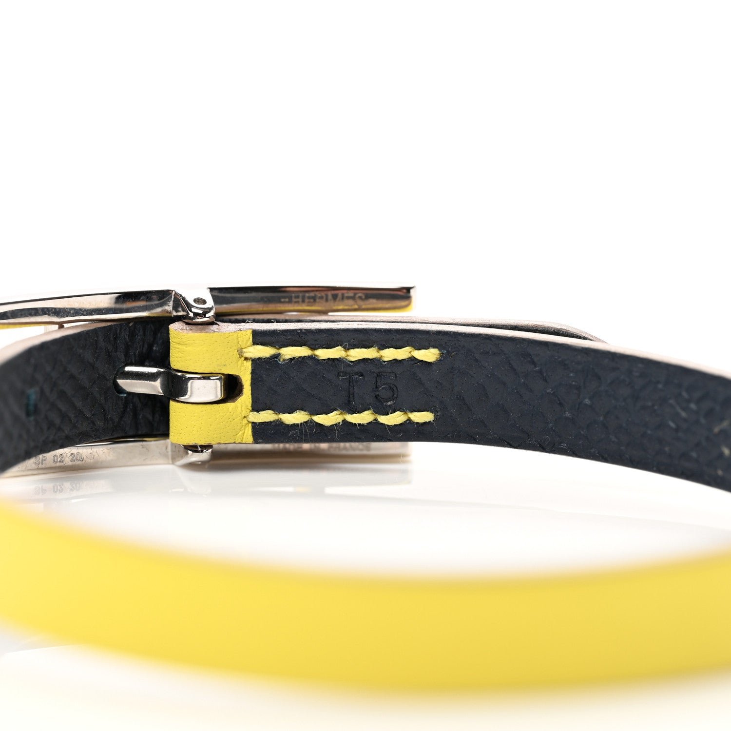 Hermes Swift Epsom Behapi Single Tour Bracelet T5 Lime Bleu Indigo 4 of 6