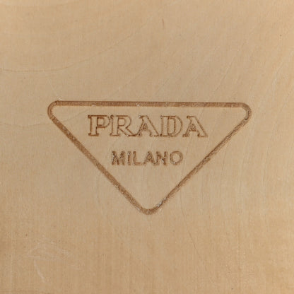 Prada Natural Calfskin Shearling Metal Triangle Logo 45mm Clogs 39 Black Sabbia 8 of 8