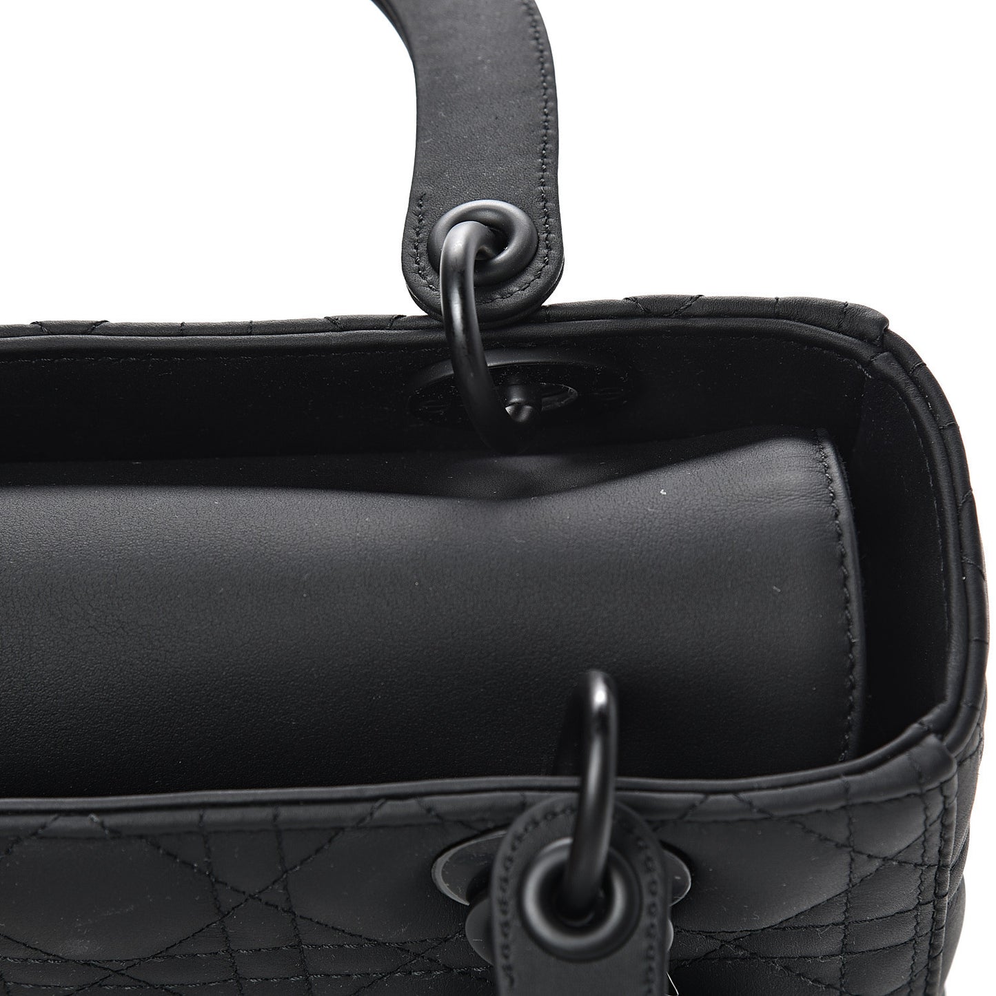 Ultra Matte Calfskin Cannage Medium Lady Dior Black