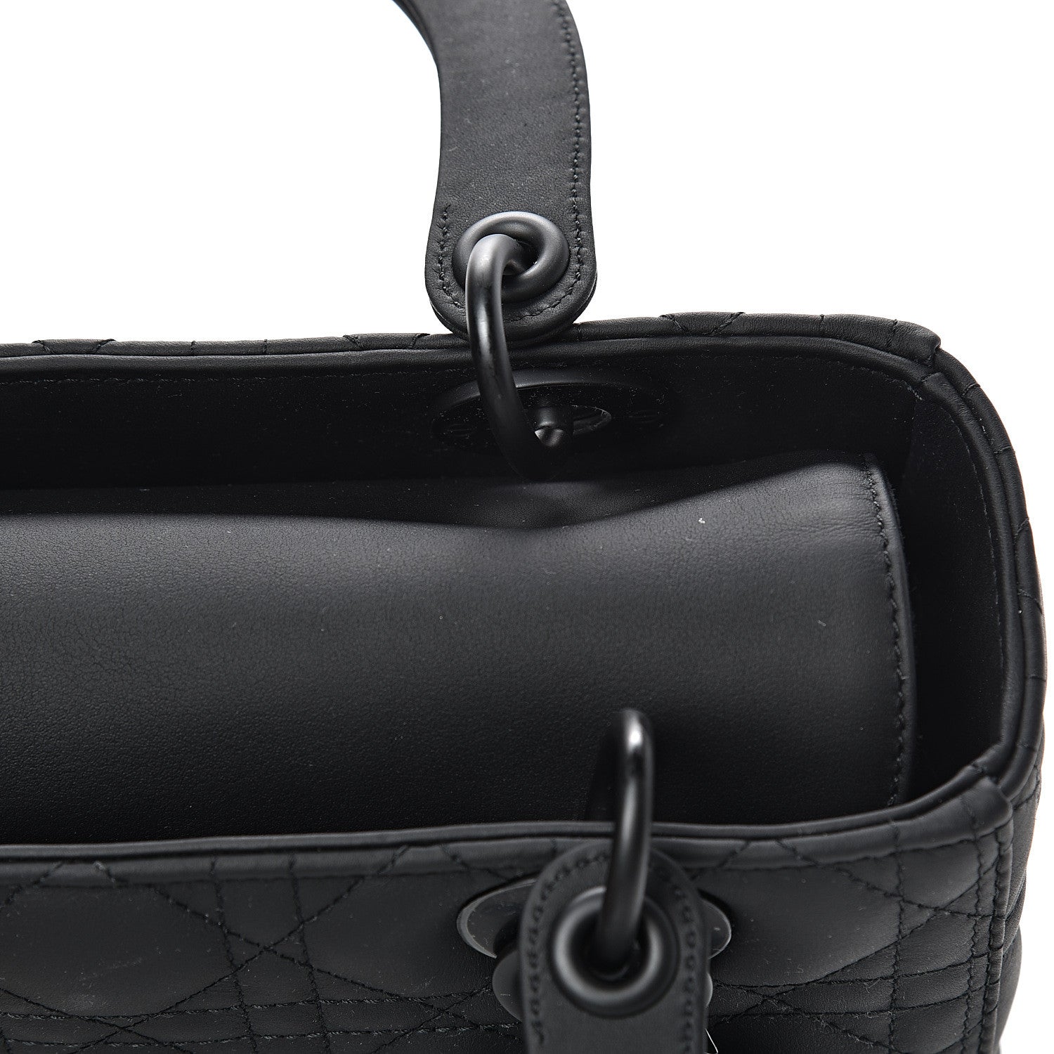 Christian Dior Ultra Matte Calfskin Cannage Medium Lady Dior Black 14 of 16