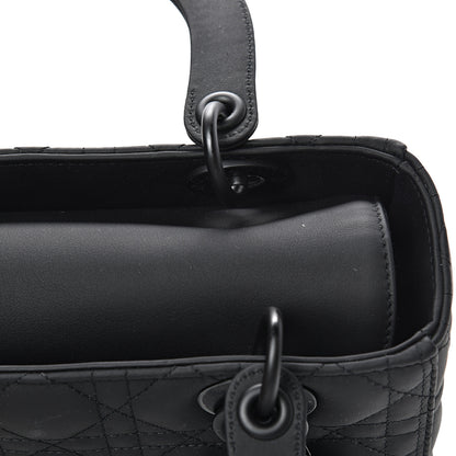 Christian Dior Ultra Matte Calfskin Cannage Medium Lady Dior Black 14 of 16
