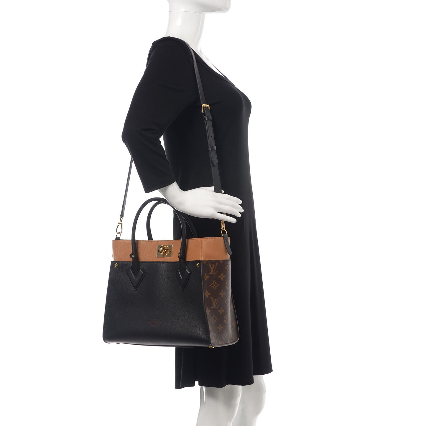 Calfskin Monogram On My Side Black