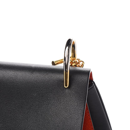 Chloe Suede Smooth Calfskin Drew Shoulder Bag Plaid Red Black 8 of 12