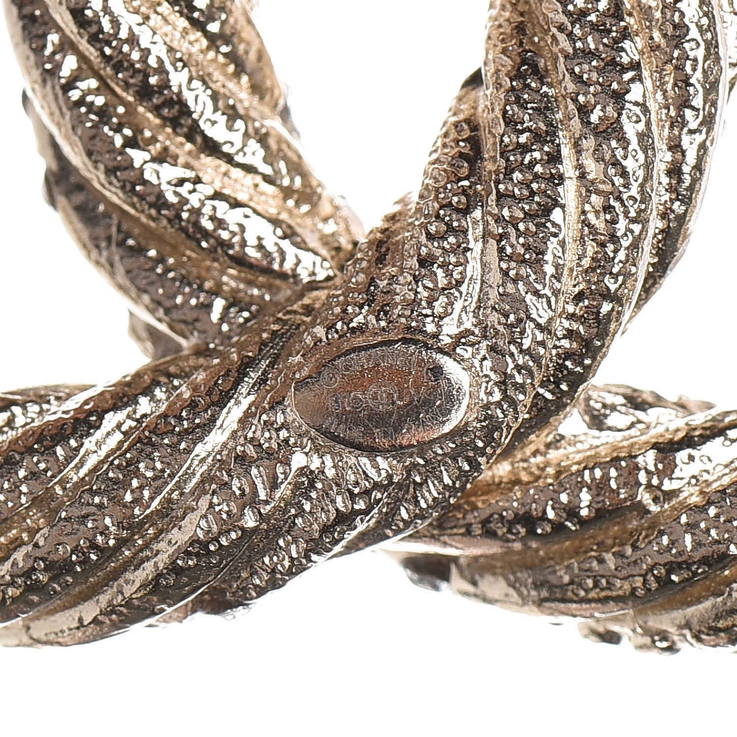 Chanel Crystal Twisted CC Brooch Light Gold 6 of 10