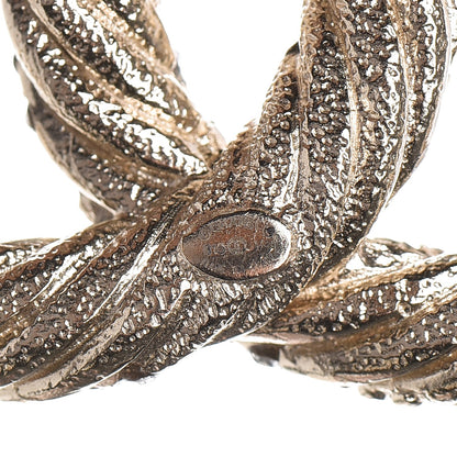 Chanel Crystal Twisted CC Brooch Light Gold 6 of 10