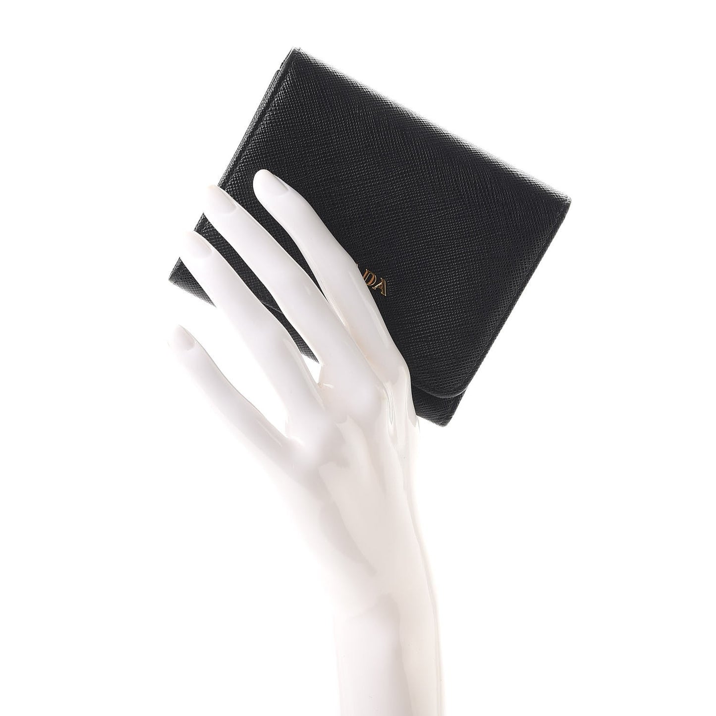 Saffiano Metal Tri-Fold Wallet Nero Black