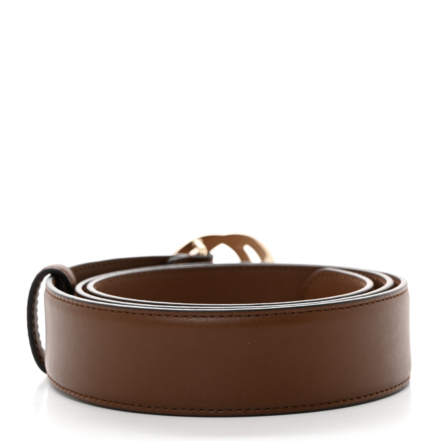 Gucci Calfskin Interlocking G 37mm Belt 95 38 Nut Brown 2 of 5