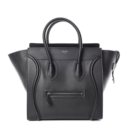 Celine Drummed Calfskin Mini Luggage Black 1 of 12