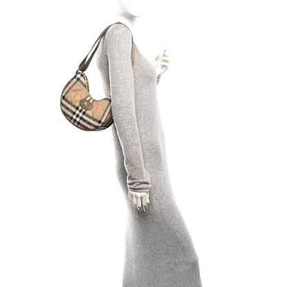 Burberry Nylon Check Horseshoe Crossbody Bag Sand Beige 2 of 9