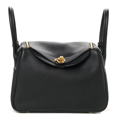 Hermes Taurillon Clemence Matte Niloticus Crocodile Touch Lindy 26 Black 1 of 9