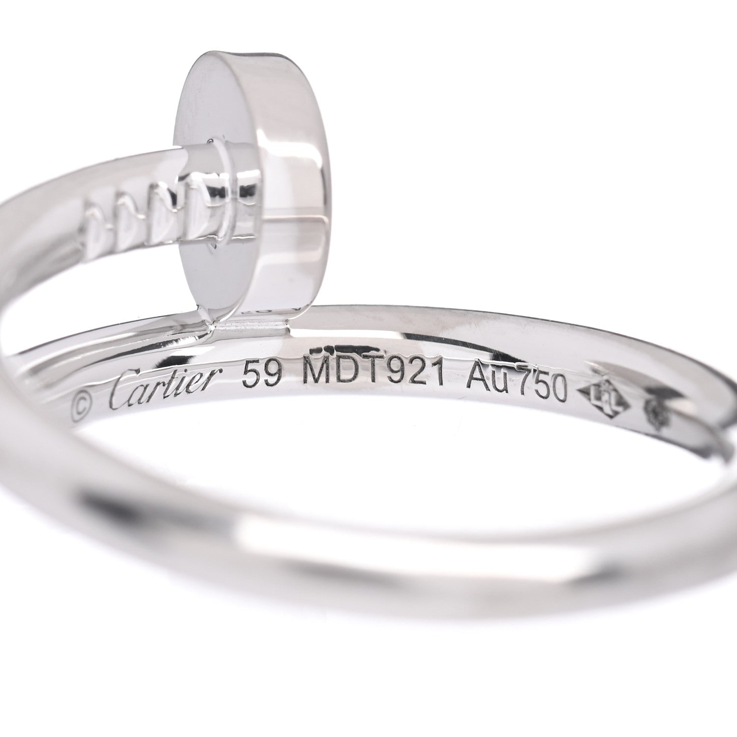 Cartier 18K White Gold Juste Un Clou Ring 59 8.75 4 of 5