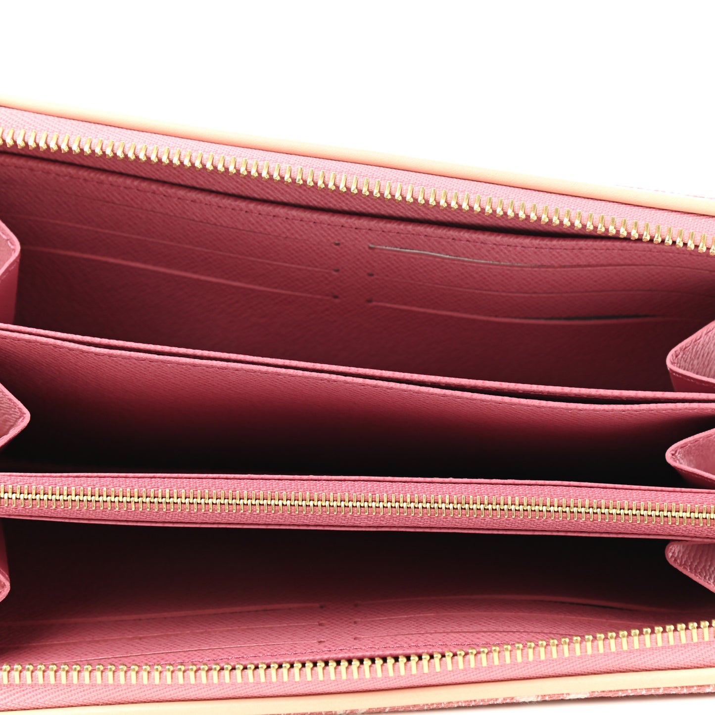 Denim Monogram Jacquard Zippy Wallet Pink