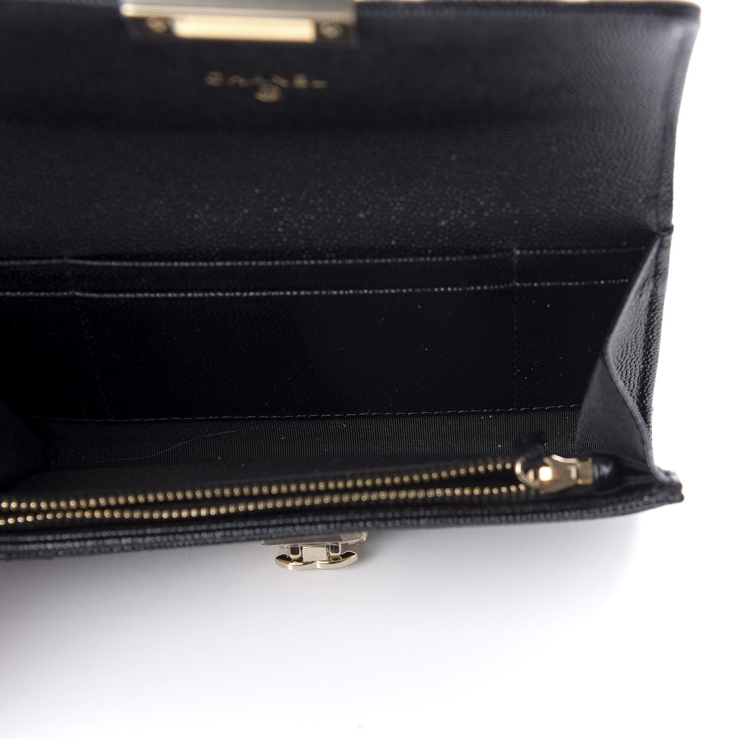 Chanel Caviar Quilted Large Golden Class Gusset Flap Wallet Black 5 of 7