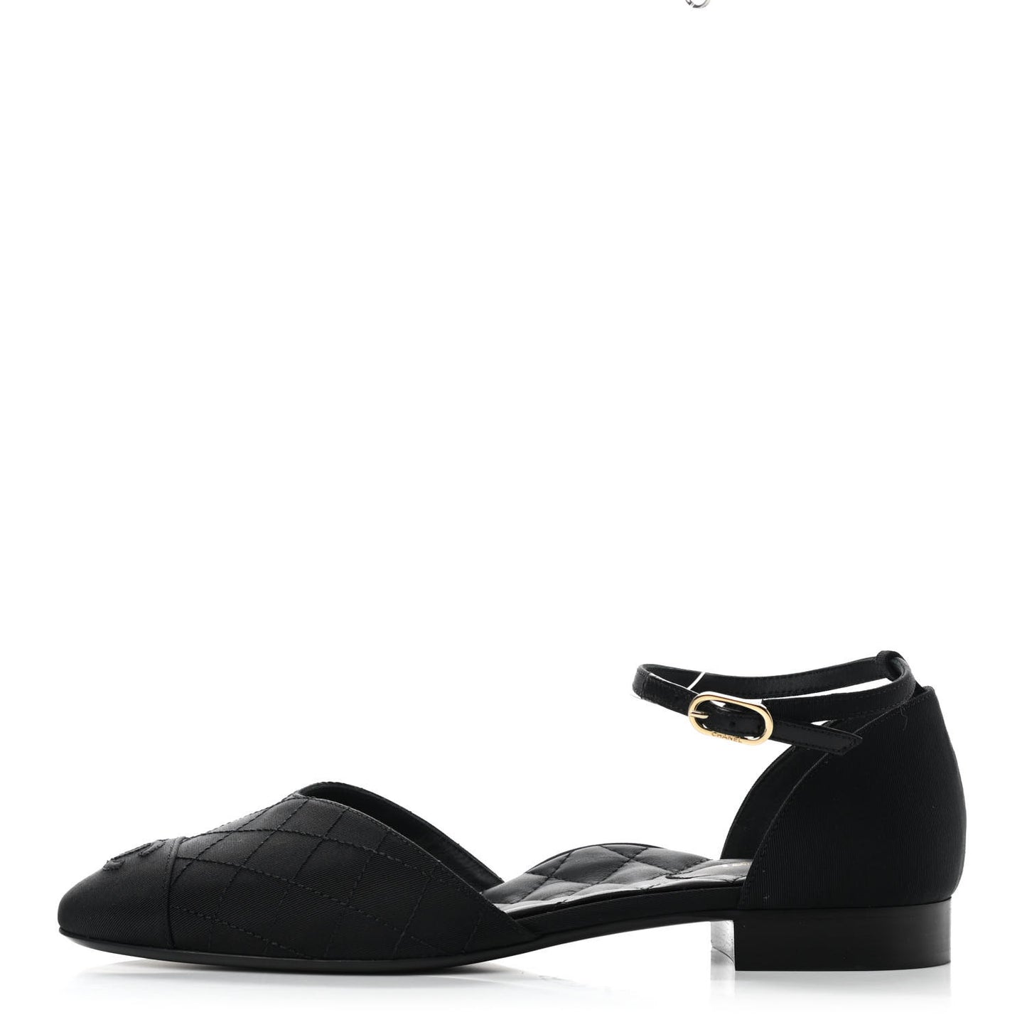 Grosgrain Cap Toe CC Ankle Strap Sandals 40 Black