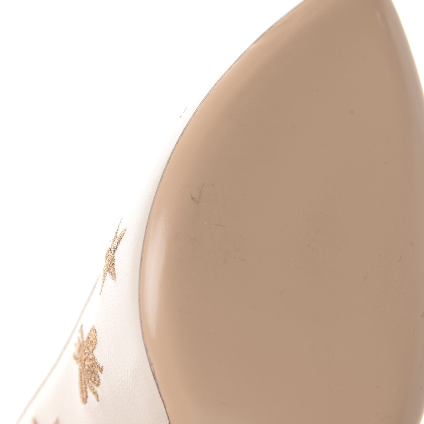 Malaga Kid Web Bee Star Embroidered Sylvie High Heel Slingback Pumps 36.5 White