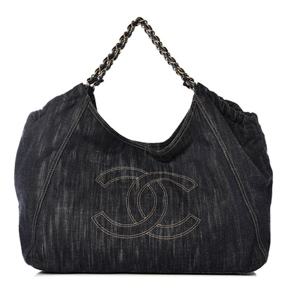 Chanel Denim XL Coco Cabas Tote Dark Blue 1 of 18