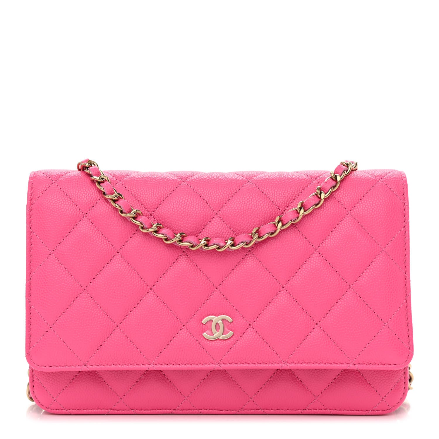 Chanel Caviar Quilted Wallet On Chain WOC Rose 1 of 12