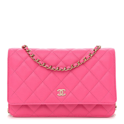 Chanel Caviar Quilted Wallet On Chain WOC Rose 1 of 12