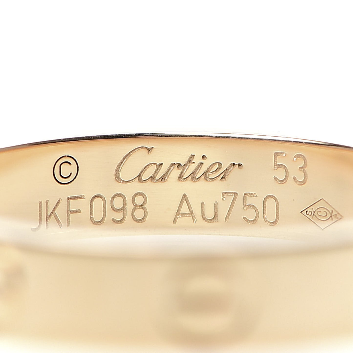 18K Yellow Gold 3.5mm LOVE Wedding Band Ring 53 6.5