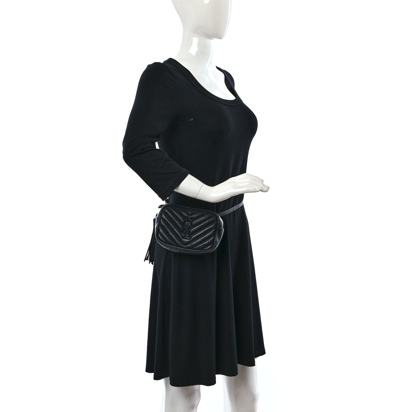Calfskin Matelasse Monogram Lou Belt Bag Black