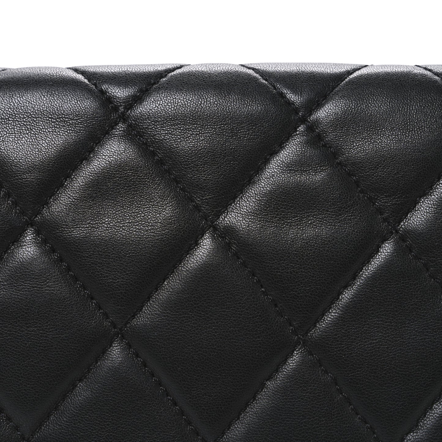Lambskin Quilted Chanel 3 Accordion Flap Bag Black