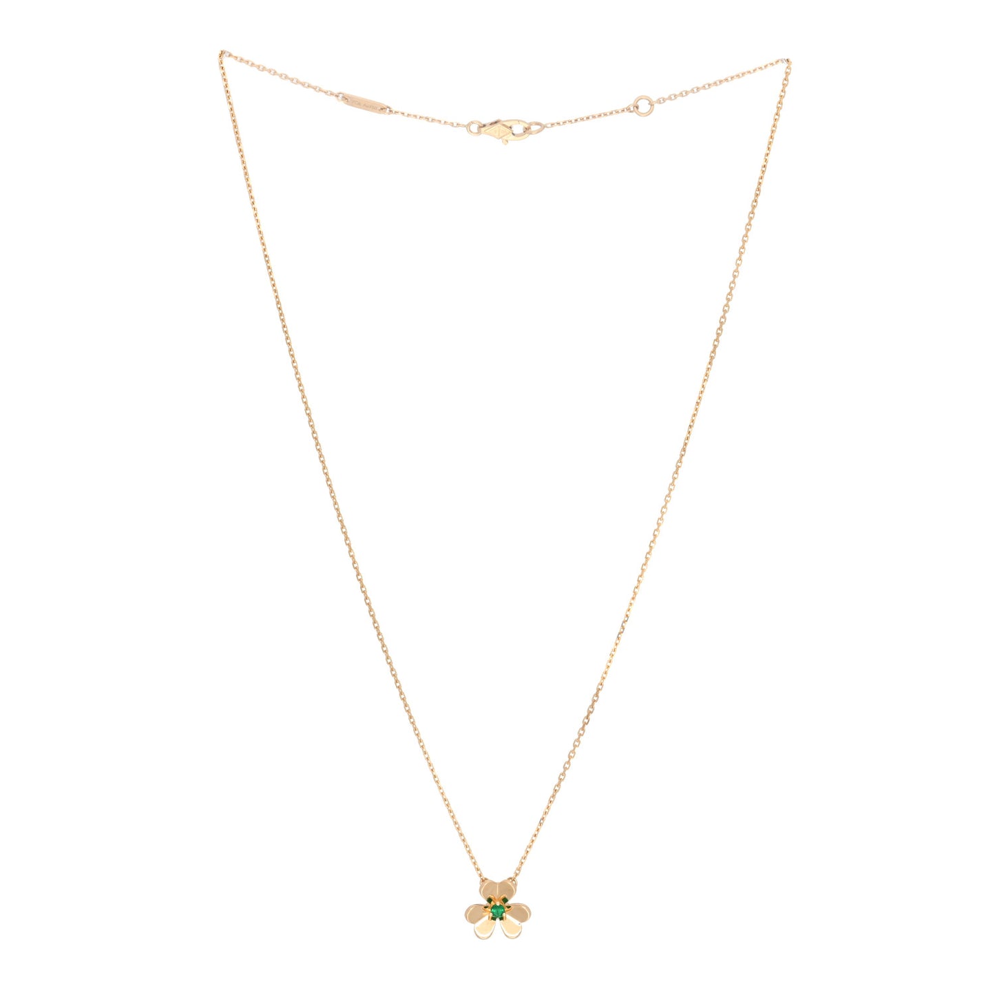18K Yellow Gold Emerald Mini Frivole Pendant Necklace