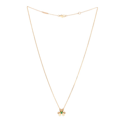 Van Cleef & Arpels 18K Yellow Gold Emerald Mini Frivole Pendant Necklace 2 of 6