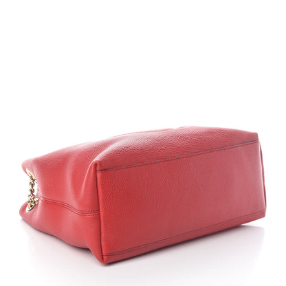 Gucci Pebbled Calfskin Medium Soho Chain Shoulder Bag Tabasco Red 4 of 10