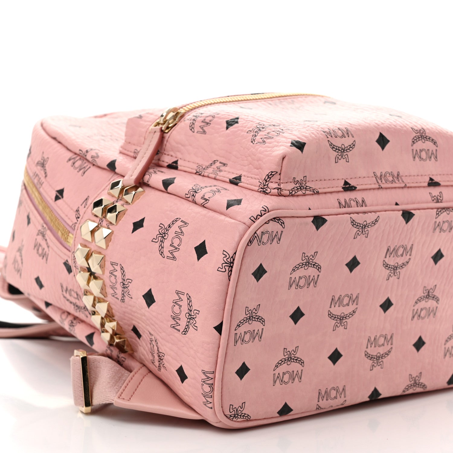 MCM Visetos Small Side Stud Stark Backpack Soft Pink 9 of 10
