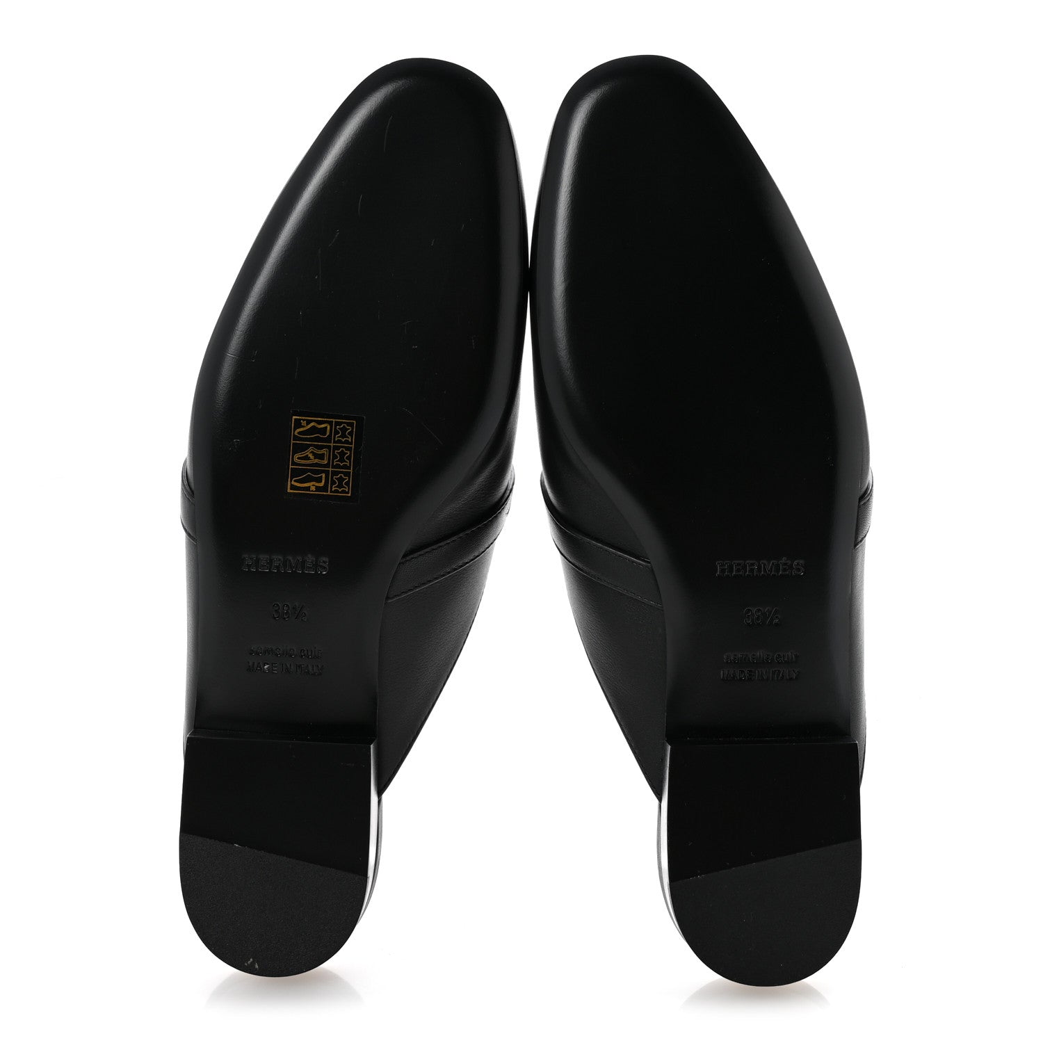 Hermes Calfskin Fringe Oz Mules 38.5 Black 6 of 10