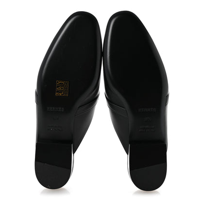 Hermes Calfskin Fringe Oz Mules 38.5 Black 6 of 10