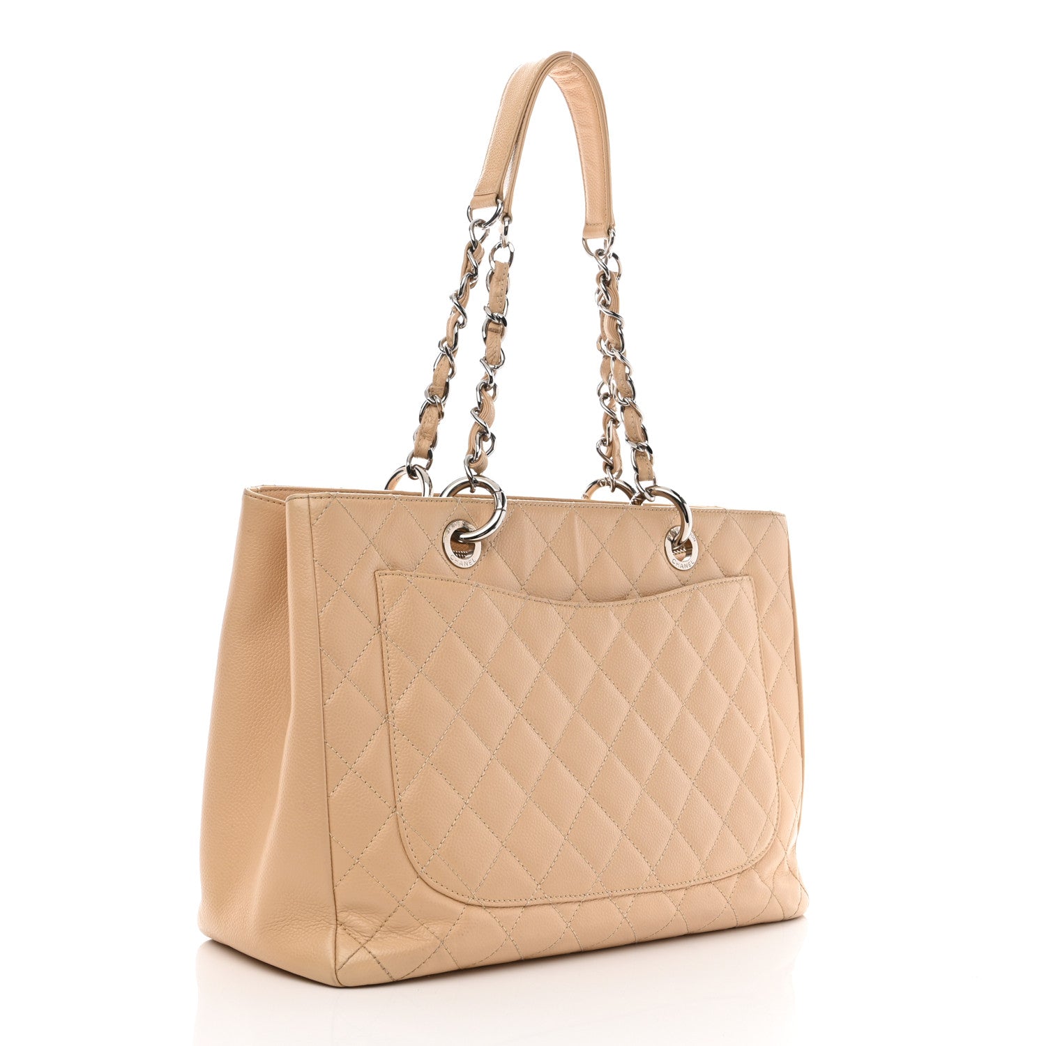 Chanel Caviar Quilted Grand Shopping Tote GST Beige Clair 3 of 11