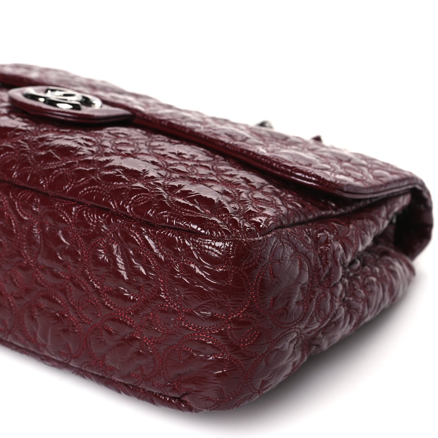 Chanel Vinyl Rock In Moscow Single Flap Dark Red 9 of 9