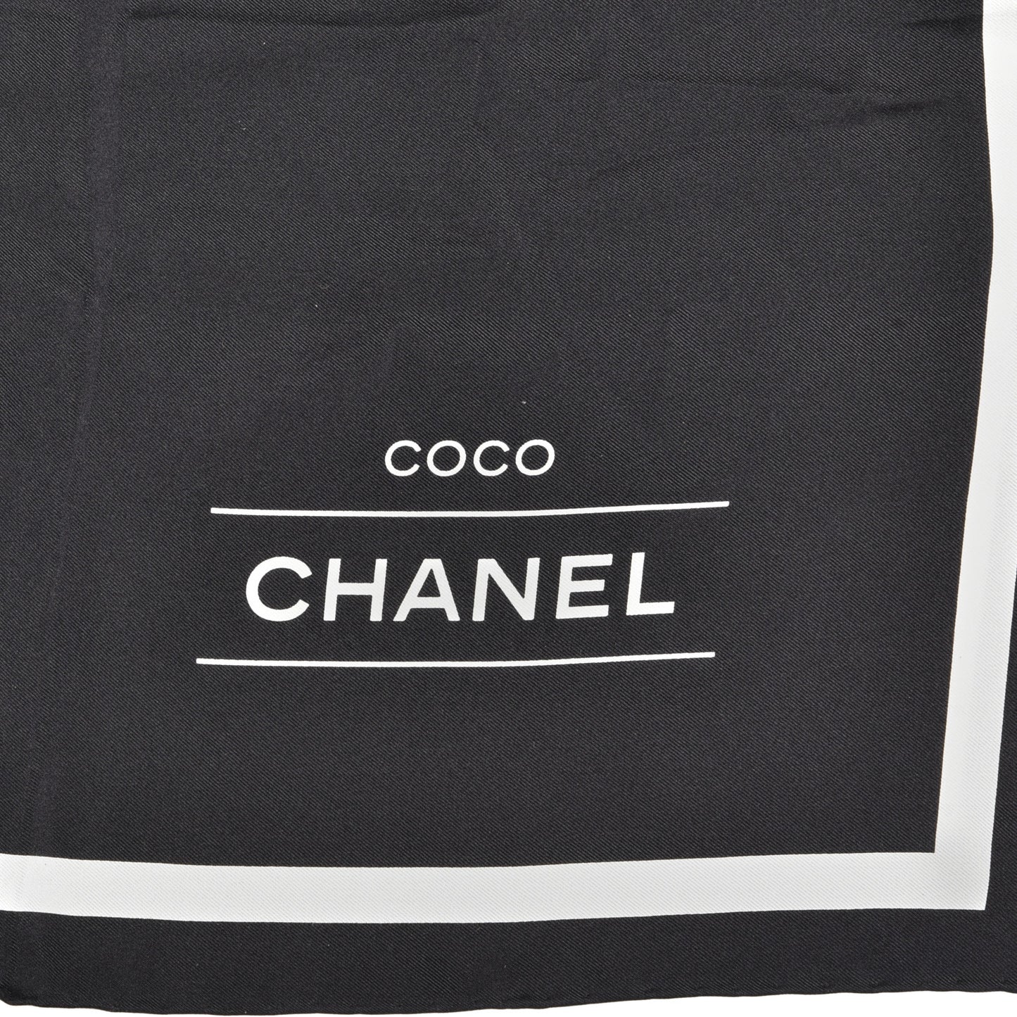 Silk Coco CC Square Scarf Black Ivory